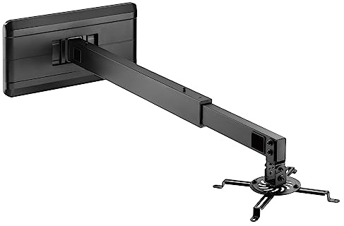 Techly 362190 Supporto da Parete Telescopico per Proiettori Ottica Corta Extra Estensione Nero