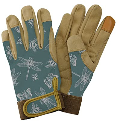 Kent & Stowe Comfort Gardening Gloves Flutter Bugs Green - Medium