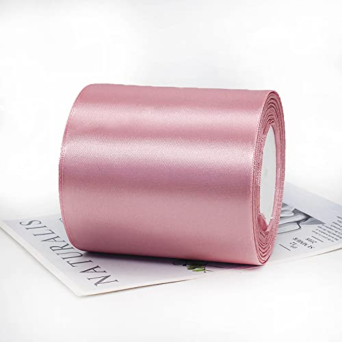 ZYOOO 10cm * 22m Satinband Rosa Breit - Schleifenband Geschenkband zum Hochzeit Geschenk Dekoration