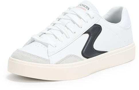 Skechers Eden LX Slick Talk - Sneaker da Donna, Bianco Nero Duraleather Grigio Trim, 36 EU