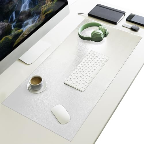 Floordirekt Skrivbordsunderlägg, skrivbordsmatta för barn och vuxna, skrivbordsunderlägg med konstläder och halkfritt underlag för kontor och skola (transparent 35 x 100 cm)
