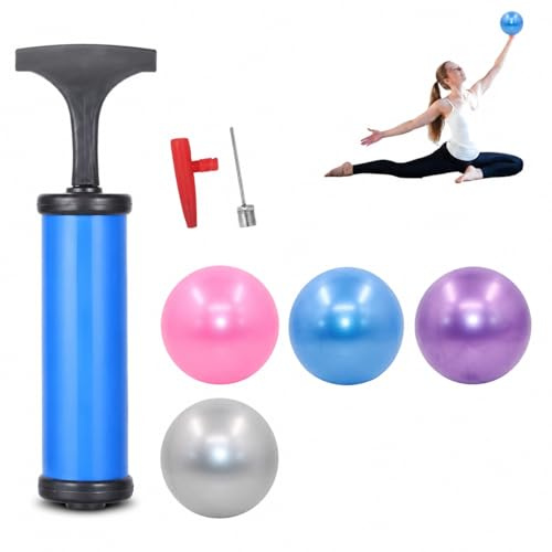 CZAYEFNH 4 pièces Ballon Pilates, Ballon de Gym avec Pompe Rapide, Anti-éclatement et Anti-dérapant Yoga Ball, pour Sport, Yoga, Pilates, 25CM
