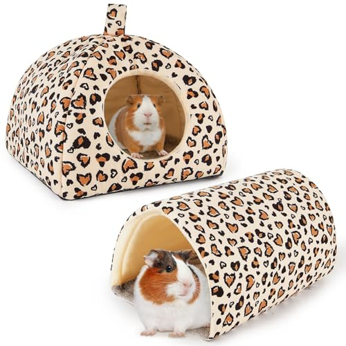 Hedgeink Guinea Pig House & Tunnel Set - Cuddly House & Toy for Rabbits, Guinea Pigs, Ferrets and Other Small Animals