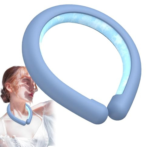 Impacco rinfrescante indossabile, refrigerante riutilizzabile per il collo, per climi caldi, impacco di ghiaccio freddo, lunga durata, vestibilità comoda regolabile, (blu), per estate, sport, palestra