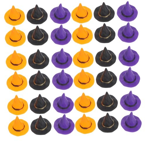 SHINEOFI 36 St Halloween Häxhattar i Plast Återanvändbara Hantverksmössor för Dockhus Elf och DIY Dekorationer i för och Temakvällar