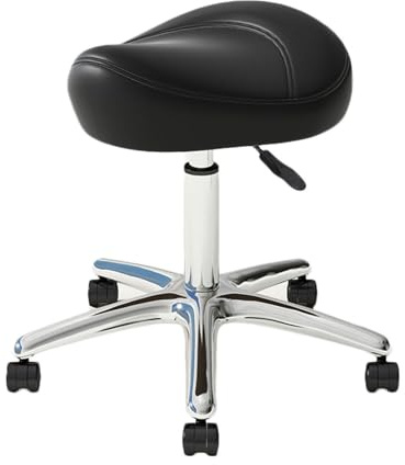 Sgabello da sella, girevole a 360°, con pulegge silenziose, altezza regolabile 45-60 cm, per casa, ufficio e negozio