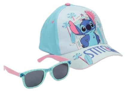Gorra y Gafas de Sol Stitch Set Niños Original - Gorra Infantil Ajustable y Gafas de Sol UV400 Protección Solar Diseño Stitch, Complementos Verano Niño y Niña para Playa y Piscina