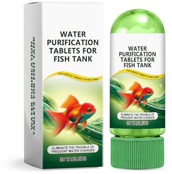 KOAHDE Placa de Purificación de Agua de Pecera Ligera y Pequeña,Agente Purificador Agua para Peceras Rápida,Tabletas Portátiles de Purificación de para Peces,Accesorios para Acuarios
