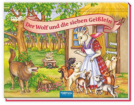 TRÖTSCH - Märchenbuch Pop-up-Buch Der Wolf und die sieben Geißlein| Pop up Märchenbuch im handlichen Format mit Aufklapp-Szenen: Märchenbuch mit zauberhaften Illustrationen | Ab 3 Jahren