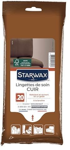 STARWAX - Pflegetücher Leder - Reinigt sanft und frischt auf - Mit Lanolin - Schutz vor Austrocknen - Ohne Lösemittel - - 18 Tücher