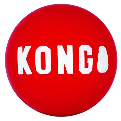 KONG Signature Balls - Jouet Durable pour Aller Chercher - Paquet De 2 - Large