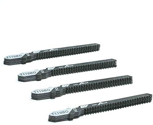 TAROSE 20-Piece T119BO 3 Inch 12 TPI Assorted T-Shank Scrolling Jig Saw Blades Set for Precision Cutting Wood