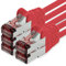 Netzwerkkabel Cat.6 5m rot - 5 x Ethernetkabel Lankabel Cat6 Lan Netzwerk Kabel Sftp Pimf Patchkabel 1000 Mbit s