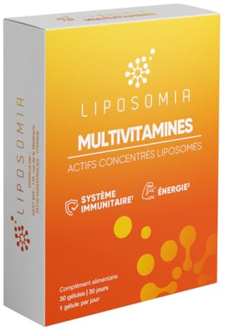 Prescription Nature - MULTIVITAMINES LIPOSOMIA - Immunité et Énergie Actif Concentré, Formule Liposomée - Fabrication Française - 30 Gélules