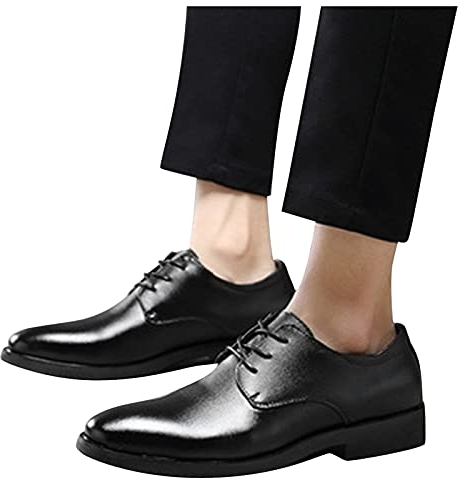 Herren Lackschuhe Schnürhalbschuhe Schuhe Lack Business Anzugschuhe Herren, Lederschuhe Schnürhalbschuhe Lackleder Schuhe Hochzeit Leder Bankettschuhe