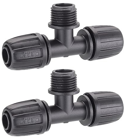 Pop Up Sprinkler Connector Threaded 3-Way Claber 91017. Pack of 2