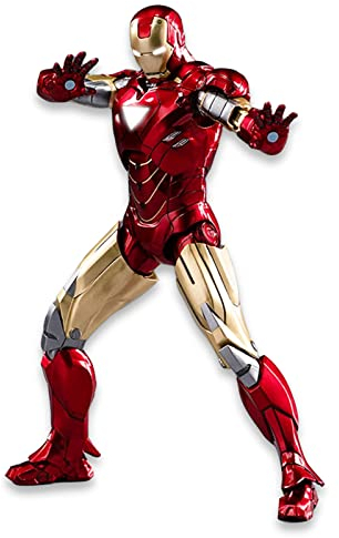 LonullyMege 7inch Light Up Ironman Action Figure Full Metal Painting with Lots of Accessories Collectable Toy(LED MK6)
