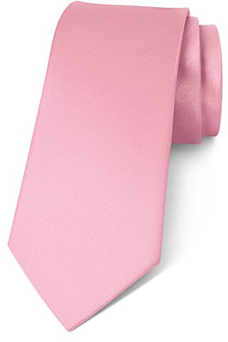 Lollanda Men Ties Pink Wedding Ties Solid Color Ties Formal Business Neck Ties for Men (Pink)