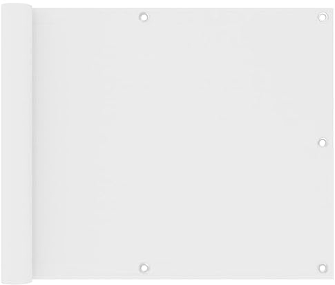 Bussandri Exclusive - Balkon-Sichtschutz Weiß 75x500 cm Oxford-Gewebe