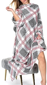 BIANCHERIAWEB Plaid in Pile Coperta con Maniche da Divano Inverno Caldo Modello Bristol 3
