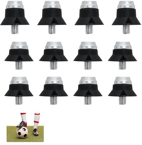 Football Boot Replacement Studs - 12PCS Metal Tipped Plastic Rugby Studs for Boys and Adult Shoes, 2 Sizes, Black