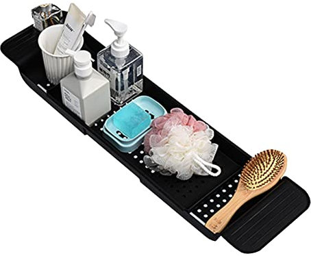 Plateau de baignoire,Plateau de baignoire extensible | Caddy de table de baignoire réglable en bambou pour salle de bain, plateau de baignoire s'adapte à la plupart des baignoires, accessoires Monozoz