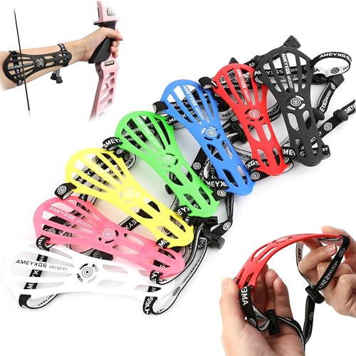 SHARROW Parabraccio per Tiro con L'Arco Protezione del Braccio Regolabile Nylon Guardia del Braccio Arm Guard con 2 Cinghie per la Gioventù Adulto Bersaglio Tiro Pratica (Bianco)