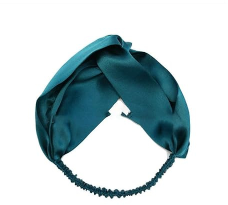 Yurosiay Fascia elastica in 100% seta di gelso pura 19 momme - Fascia larga per capelli - Accessorio per capelli in raso per ragazze