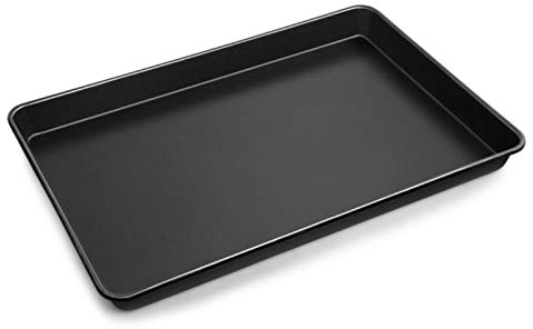 Teglia da Forno 60 x 40 cm in Acciaio Inox - Universale Con Bordo e Rivestimento Antiaderente - Vassoio per Torte Variabile