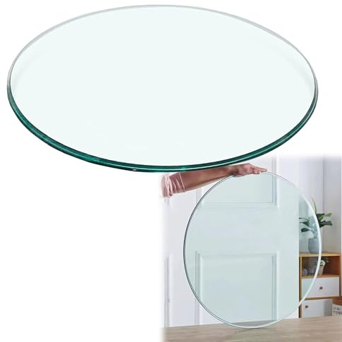 Glasplatte Rund Ø 35 58 68 100cm Outdoor Patio Tischplatte, Transparentes Flachglas, 8mm Dickes Gehärtetes Glass Scheibe, Robust Und Stabil, Sicherheitsglas Glaspatte Für Couchtisch/Esstisch(35cm)