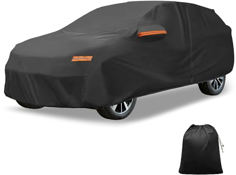 X AUTOHAUX Durable Car Cover for Hyundai Kona - Waterproof, Windproof, and All-Weather Protection with Left Side Zipper, 210D-PU Material