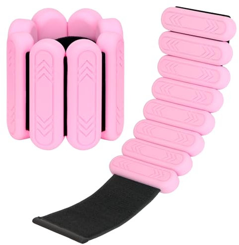 Smlper Juego de 2 pesas ajustables para muñeca (2 x 0,25 kg y 2 x 0,5kg), muñequeras de peso portátiles para hombre y mujer, juego de pesas para pilates, danza, yoga, caminar, correr, aeróbic