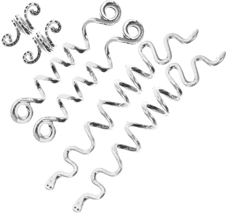 LIFKOME Lot de 6 Spirales Capillaires en Alliage Argenté Chic pour Tresses, Bijoux de Cheveux Résistants sans Déformation ni Décoloration, Accessoires pour Coiffures Africaines