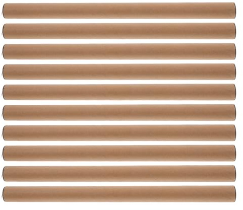 EXAOMBLE 10 pezzi Tubo Cartone Kraft per Poster e Stampe Tubo Imballaggio Resistente per Spedizione e Conservazione Disegni e Opere d Arte