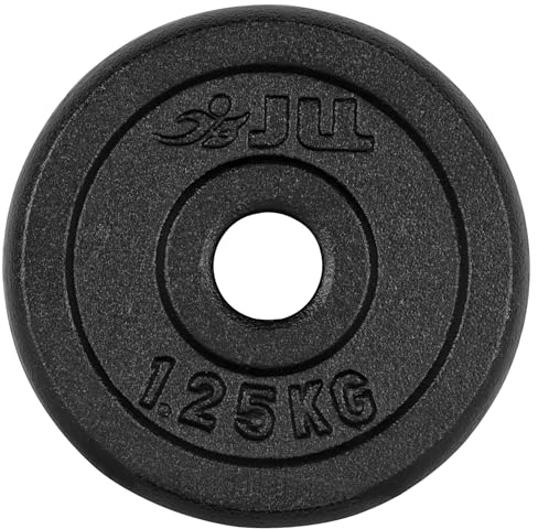 JLL Cast Iron Weight Plates, Fit Standard 1 Barbells and Dumbbells, Ideal for Home and Commercial Gyms - 1.25kg Pair