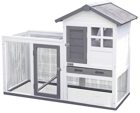 Kerbl Pet Nagerstall Freetime Luke, Kleintierstall, Nagerstall, 127x62x98cm, Holz, Hasen, Kaninchen, Meerschweinchen, wetterfestes Dach