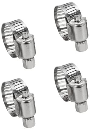 4 Stück Schlauchschellen, Edelstahl Schellen, Rohrschellen Verstellbare Spannbereich 10–16mm, Schlauch Clips, Schlauchklemmen zur Sicherung von Schläuchen und Rohren