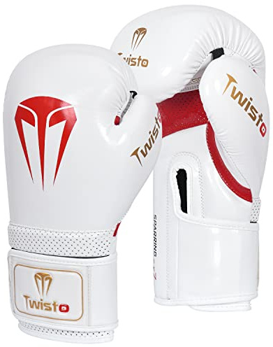 Twisto Boxing Gloves Sparring X7 (16 oz, White/Red)