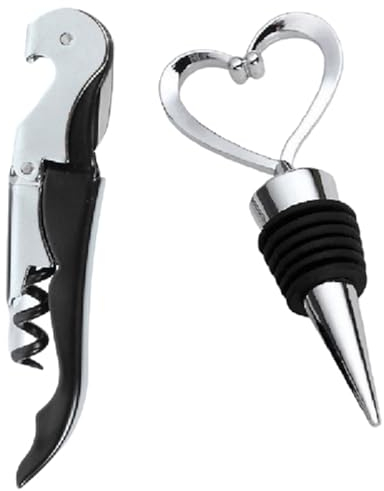 Tire bouchon limonadier | Couteux de sommelier | Ouvre bouteille de vin professionnel | A double levier avec décapsuleur à bière et coupe capsules | cadeau : bouchon offert, pour conserver vos vins