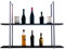 yelloo - Hängeregal für die Wand, Küchenregal, Deckenregal Zur Präsentation Von Wein, Flaschenhalter, Für Küche mit Kochinsel, Bar, Restaurant (BAR SHELF 115 cm, Grau/Schwarz)
