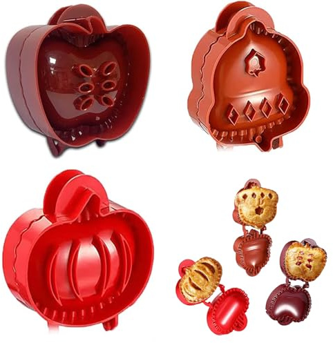 Christmas One-Press Hand Pie Maker, 3Pcs Christmas Cookie Moulds Hand Pie Maker, Festive Cute Mini Pie Maker for Party Pastry Making Baking (B)