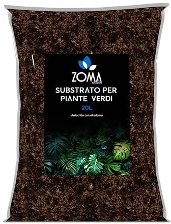 ZOMA Terriccio Piante Verdi di Qualità Superiore, Terriccio universale Senza Compostati, Alto Drenaggio e Contenuto di Nutrienti, Terra per piante con Humus di Lombrico - Sacco 20 Litri