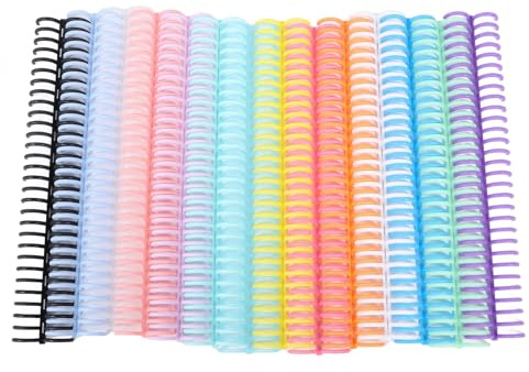 14 Pièces, 14 Couleurs, Dos de Reliure, capacité de 150 Feuilles, 19 Mm X 30 Anneaux, Peignes de Reliure en Plastique PP, Garniture Facile, Présentations, Rapports, Carnet de