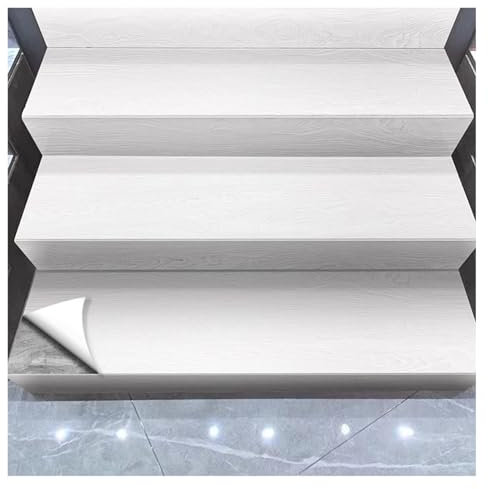 Adesivi vintage per scale in PVC con venature del legno, decalcomanie per gradini e alzate per scale in finto legno rustico rotolo di carta da contatto adesivi per piastrelle per scale per cucina e