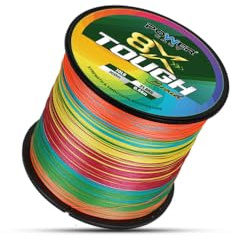 Power Cast 8X Tough PE Braided Fishing Line, Multicolour, High Tensile Strength, Smooth Surface, Abrasion Resistant (Multicolour, 300m, 70, Pounds)