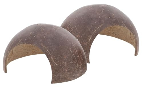 Cabilock Refugio para Reptiles Pequeño 2 Piezas Cáscara Natural Resistente al Desgaste, Escondite Decorativo para Terrarios y Suministros para Reptiles, Adecuado para Geckos, Cangrejos