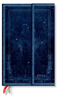 Paperblanks Agende 12 Mesi 2024 Macchia d'Inchiostro, Orizzontale - Maxi (210 x 135), Inglese (Festività Internazionali)