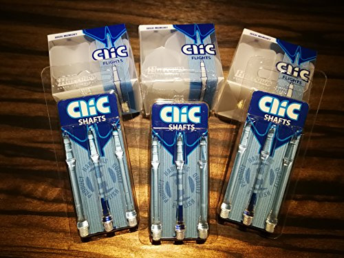 3 x Sets Harrows Clic - Clear - Shaft/Flight System (Medium-37mm)