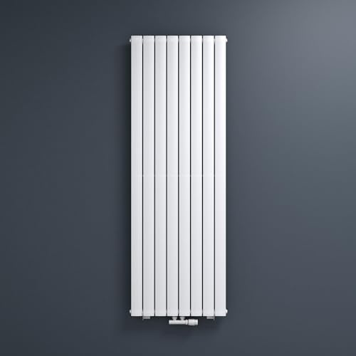 Mai & Mai Radiador Vertical de Agua 180x61 cm – Blanco, Diseño Tubular de 1 Capa, Acero, para Baño o Salón