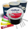 Lavazza Blue TOP CLASS INTENSO ESPRESSO x100 Capsules café avec 100 gobelets Lavazza Blue Kraft + Sucres Lavazza et touillettes agitateurs offre Professionnelle